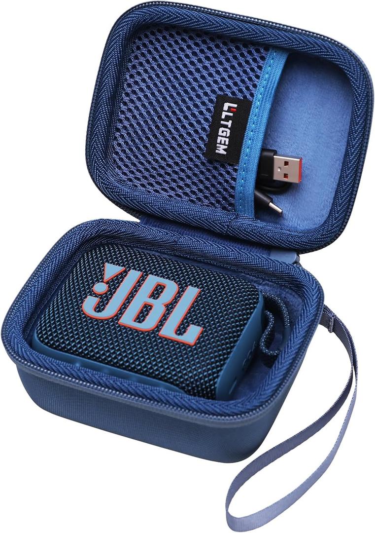 LTGEM Case Compatible with JBL Go 4 / GO 5 / Go 3 Ultra-Portable Waterproof Speaker, Blue