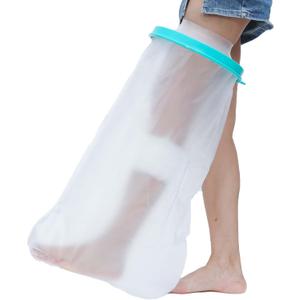Cast Covers for Shower Leg, Waterproof Cast Cover for Showering, Cast Protector for Shower Leg Adult, Shower Boots for Foot after Surgery, Knee, Ankle, Foot (Diameter - 9.8") Extra Large (Blue)