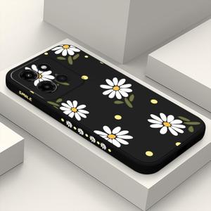 for Motorola Moto G Stylus 5G 2025 Case, Flower Pattern Slim Case Soft Silicone Protective for Moto G Stylus 5G 2025 Phone Cover, Daisy Black