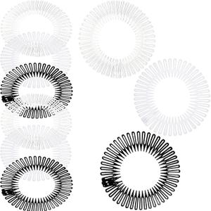 Shappy Hairband, 9 Pieces Full Circular Stretch Comb Flexible Plastic Circle Comb Stretch Hairband Headband Holder for Women Girls, 3 Colors (Black, White, Clear) Shappy Hairband, 9 Pieces Full Circular Stretch Comb Flexible Plastic Circle Comb Stretch Hairband Headband Holder for Women Girls, 3 Colors (Black, White, Clear)