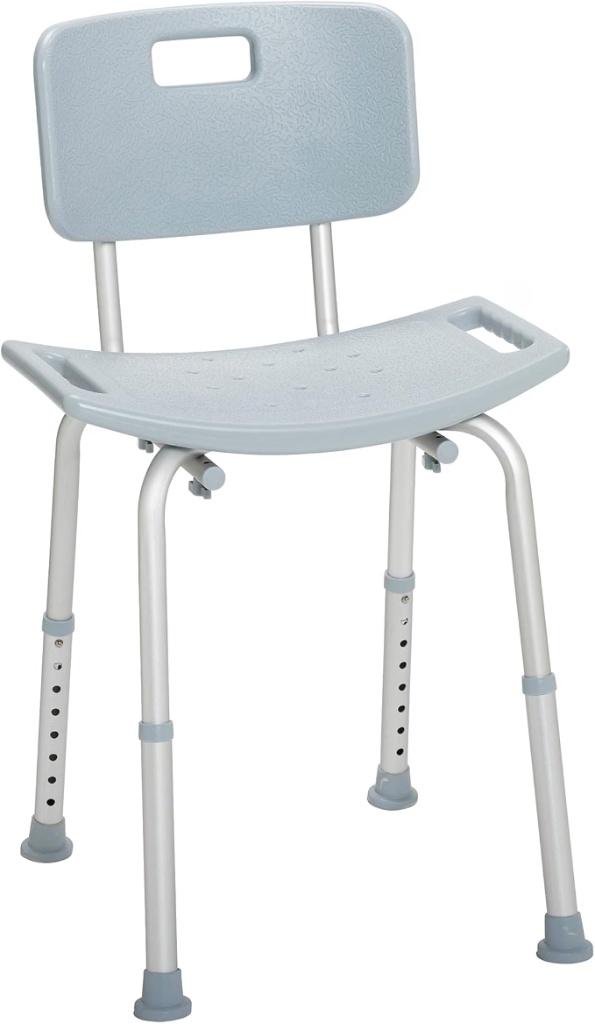 Drive Medical Shower Chair with Back and Suction Feet, Gray
Adjustable Bathroom Bench Features Contoured Seat and Suction Feet for Lightweight, Durable Bathing Support