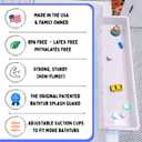 Tub Topper Bathtub Splash Guard & Bath Shelf for Kids Toddler Bath Tray, Bath Toys Storage & Ledge Organizer Splash Guard for Bathtub with Suction Cups Kids Bathroom Accessories (White), Full