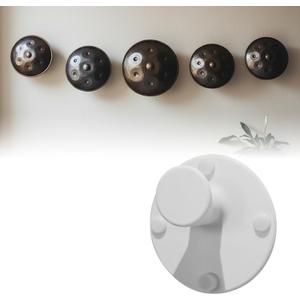 Handpan & Steel Tongue Drum Wall Mount, Premium Hand Drum Holder with Rubber Buffers, Ideal Display & Storage for Percussionists (White)