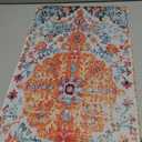 Orange Teal Boho Gaming Mouse Pad XXL Vintage Rug Bohemian Extended Large Desk Mat Big Mousepad Non-Slip Rubber Base Stitched Edge Long Mousepad for Desktop Office PC Gamer, 35.4 x 15.7 Inch