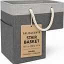 Stair basket,Foldable staircase baskets,Step stairs storage baskets with handle,1pcs dark gray