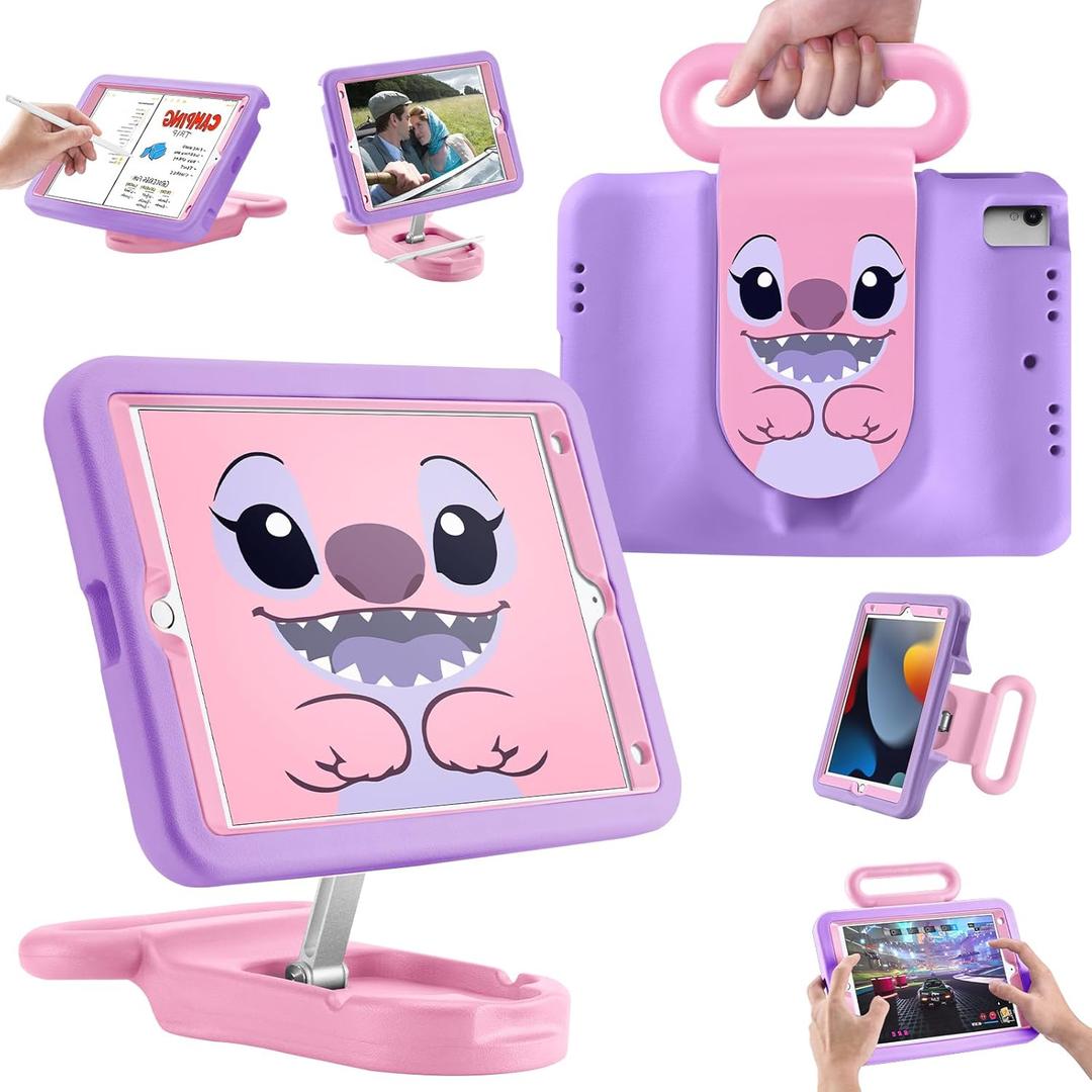 Kids Case Compatible with iPad 7th/8th/9th Gen,10.2 inch 2021/2020/2019 Case with Adjustable Portrait Landscape Stand Handle Child Friendly Protective Cover for iPad 10.2 inch (fenzi)