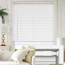 LazBlinds No Tools No Drill 1" Vinyl Mini Blinds, Cordless Blinds for Windows, Light Filtering Horizontal Window Blinds & Shades, 30" W x 64" H, White