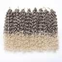 8 Packs Curly Crochet Hair GoGo Curl Crochet hair for Black Women Deep Wave Braiding hair,Synthetic Bohemian Crochet Braid Water Wave Crochet hair Extensions (33/613#, 18inch)