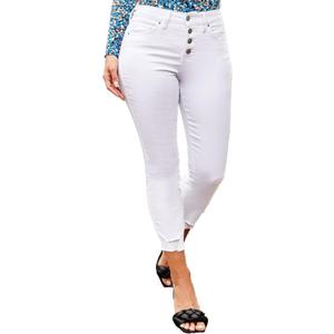 Royalty for Me Women's Royalty for Me Women's Petite 4 Button Skinny Ankle Sustainable Jean (White)