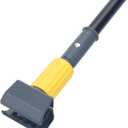 KeFanta Metal Mop Handle Commercial Heavy Duty,58" Industrial Mop Stick with Jaw Clamp,Wet Gripper Mops Head Replacement Holder for Floor Cleaning (Yellow)