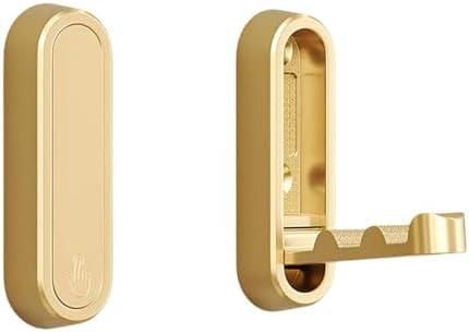 Foldable Coat Hooks, Invisible Folding Retractable Wall Hooks, Single Retractable Hook, Foldable Wall Hooks for Hanging Coats, Scarves, Hats, Bathrobes, Keys, Bags (Gold)