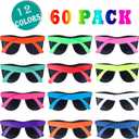 60 Pack Sunglasses Bulk for Party favors,12 Neon Sun Glasses with UV400 Protection,Great Gift for Pool &Beach Party,Birthday,Goody Bag Filler,Outdoor Party Supplies for Teens Adults