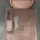 deweisn Dresser Mount Tri-Fold Lighted Vanity Mirror with 21 LED Lights, Touch Screen and 3X/2X/1X Magnification, Two Power Supply Modes Make Up Mirror,Travel Mirror (Rose Gold)