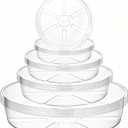 Hacaroa 24 Pack Clear Plant Saucer Drip Trays, 6/8/10/12 Inch Plastic Plant Water Catcher Trays Flower Pot Saucers for Indoor Outdoor Plants, Round, 4 Sizes