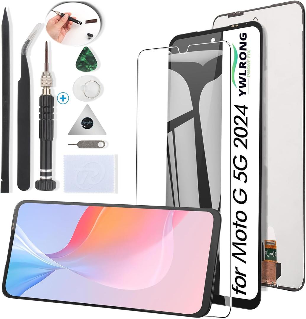 YWLRONG for Motorola Moto G 5G 2024 Screen Replacement for Moto G 5G 2024 XT2417 LCD Display Touch Screen Digitizer Assembly Replacement with ToolsBlack