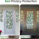 2 x Coavas Decorative Window Privacy Film, Heat Control Sun Blocking Stained Glass Window Film, Floral Design Static Cling, Non Adhesive Windows Tint for Bathroom Front Door(Vinyl, 17.5" x 78.7 ") (Frosted)