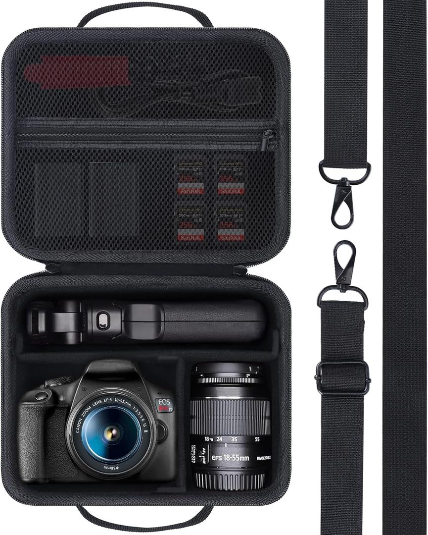 Lebakort Storage Case Compatible with Canon EOS Rebel T7 / T7i / R100 / R50 / R5 / R6 Mark II / R7 / R8 / 90D / 5D Mark IV Camera
