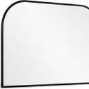 Modern Large Wall Mirror, Modern Mantel Minimalist Home Decor, Brushed Black Metal Framed Arched Mirror for Living Room, Bedroom, Fireplace, Mantle, Entryway, Bathroom, 36" x 24", Black