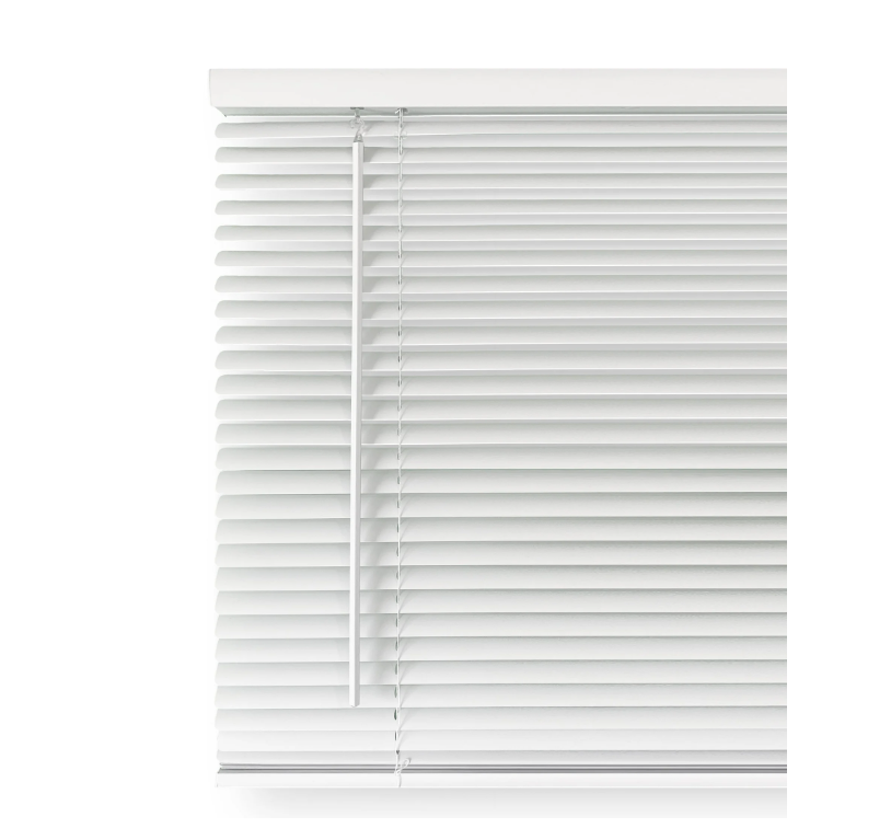 MOOD Mini Blinds | 32 inch blinds for windows | 1" Cordless Vinyl Window Treatment | Premium White | 32 x 36