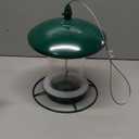 Metal Bird Feeder for Outdoors Hanging,3.0LB Seed Feeder,Easy to Fill & Clean,360 Feeding,Chew Proof Weatherproof Roof for Gardens and Wild Birds,Green