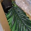 4ft 2pcs Large Artificial Plants Fake Palm Tree Tropical Palm Leaves Faux Palm Plants Tall Tree Indoor Real Touch Plastic Monstera Leaves for Home Garden Outdoor Office Decor (4ft/125cm-2pcs)