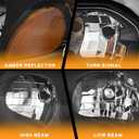 WEELMOTO Headlights Compatible with 2000-2005 Chevy Impala, Headlight Assembly for 00 2001 2002 2003 2004 05 Impala Black Housing Amber Reflector Driver&Passenger Sides