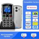 artfone A400 Big Button Cell Phone for Seniors, 4G LTE Unlocked Phones, SOS Button, 2MP Camera, Charging Dock, 3 Slots, Speed Dial, Volume Boost, Large Fonts, Voice Time, Dumb Phone, 1800mAh, Silver