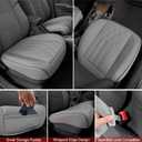 BEITK 2 Pack Leather Front Car Seat Cover Bottom Car Seat, Universal Anti-Slip Driver Car Seat Protectors with Storage Pocket, Waterproof Bottom Auto Seat Cushion Pad Mat for Most Vehicles(Gray)