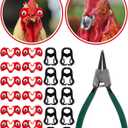 A Set of 100PCS, 50PCS Pinless Chicken Peepers with Googly Eyes, 50PCS Chicken Beak Clips, Anti-Pecking Glasses, Pliers, Product Manual Included