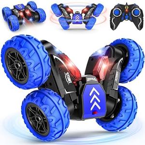 RC Stunt Car 2.4Ghz with Double Sided 360-degree Flips - Rechargeable 4WD Off Road RC Car Toys for Kids 3-12 Years
