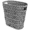 GRANNY SAYS Wicker Waste Basket - Waterproof, Space-Saving, 19L/5Gallon, Bathroom & Bedroom Trash Can (Gray)