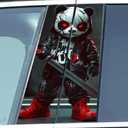 1 Pair Halloween Themed Car B-Pillar Decals, Horror Killer Waterproof Vinyl Car Center Pillar Stickers, Panda Killer Car Window Door Sticker Decal 11" x 18.9" (Fierce Panda)