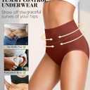Eiggam Tummy Control Underwear Soft High Waisted Underwear Full Coverage Briefs Breathable Postpartum Cotton Womens Panties (M)