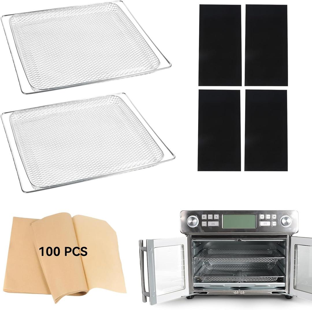 Air Fryer Accessories for Emeril Lagasse Dual Zone 25 QT Oven, Baking Set with Air Fryer Basket Baking Pan Parchment Paper Disposable Airfryer Liner for Emeril Lagasse Dual Zone 360 Extra Large