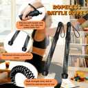 2 x Ropeless Battle Ropes for Home Gym-Portable Cordless Training Rope Fitness Equipment for Men & Women,Weighted Workout Ropes for HIIT,Versatile Exercise Equipment for Home and Travel(Black)
