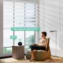 Yoolax Motorized Zebra Blinds with Remote, Voice Control, 44" W x 72" H