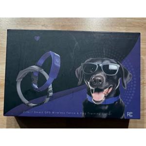 2-In-1 Smart GPS Wireless Dog Fence & Training Collar Gray with Power Button