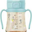 GROSMIMI Flip Top Spill Proof Sippy Cup, PPSU, BPA Free, 6 oz, Stage 2 Straw for Toddlers (Air balloon)