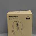 TECKNET Wireless Mouse (BT5.0/3.0 & 2.4G) Rechargeable 4800 DPI Silent USB A & Bluetooth Mouse 6 Buttons, Wide Compatibility - Grey