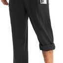 baleaf Men's Hiking Pants Water Resistant Convertible Cargo Capri Roll Up Capri UPF50+ Zipper Pockets Clothing Travel, XL, Black