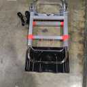 Upgraded 3 in 1 Aluminum Folding Hand Truck, 600lbs Capacity, Heavy Duty Convertible Dolly with Retractable Handle and 4 Rubber Wheels, Collapsible Cart for Moving Home, Office, Warehouse (Red) 