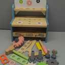 ROBUD Mini Wooden Play Tool Workbench Set for Kids Toddlers - Montessori Toys for 3 4 5 Years Old Boys Girls