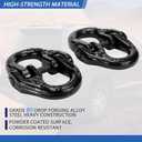 1/2 inch Tow Hitch Hammer Lock Safety Chain Adapter Connector Link Hammerlock Coupling Link, G80 Alloy Steel, 12000 Lbs Loading, Black, 2Pcs