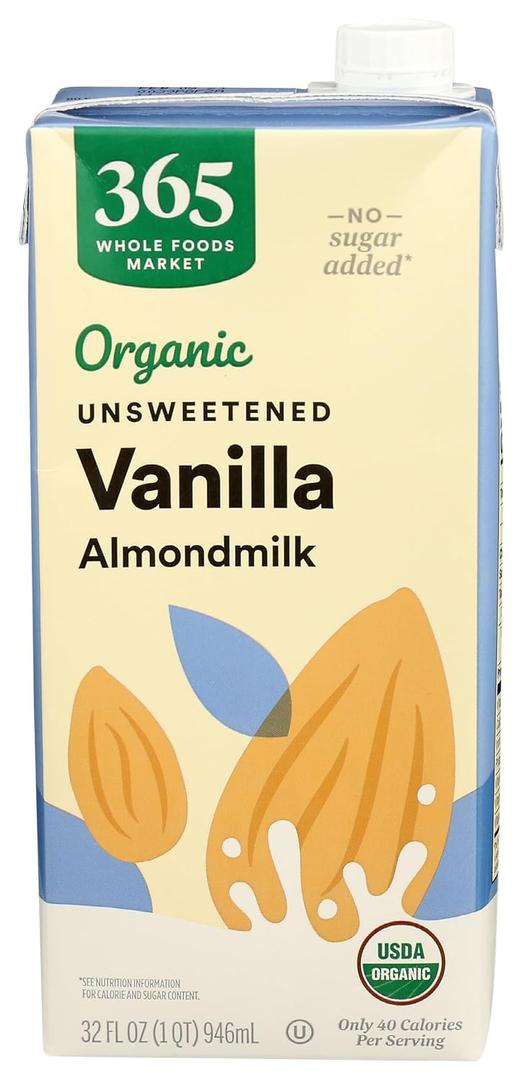 365 by Whole Foods Market, Organic Unsweetened Vanilla Almond Milk, 32 Fl Oz (EXP 04/02/27)