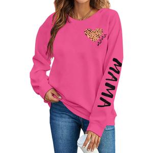 SFHFY Womens Mom Sweatshirts: Mama Crewneck Lightweight Sweatshirt Mom Life Pullover Mama Long Sleeve Shirt Tops Small