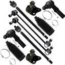 SCITOO 10pcs Front Suspension Kit Lower Ball Joint Inner Outer Tie Rod End w/Boot Sway Bar End Link Replacement for 2009-2019 for Toyota Corolla