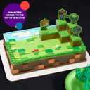 DecoSet Mobs Beware Minecraft Cake Topper, 6-Piece Stackable Cake Decoration, Interlocking 3D Blocks With Characters, Food Safe Birthday Cake Decoration