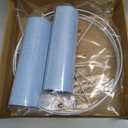 Lamp Shades Set of 2, Drum Lampshade for Table Lamps Floor Lamp, 13" Top X 13" Bottom X 10" High Blue Large Line Fabric Lamp Shades, Easy Assembly Replacement Lampshades