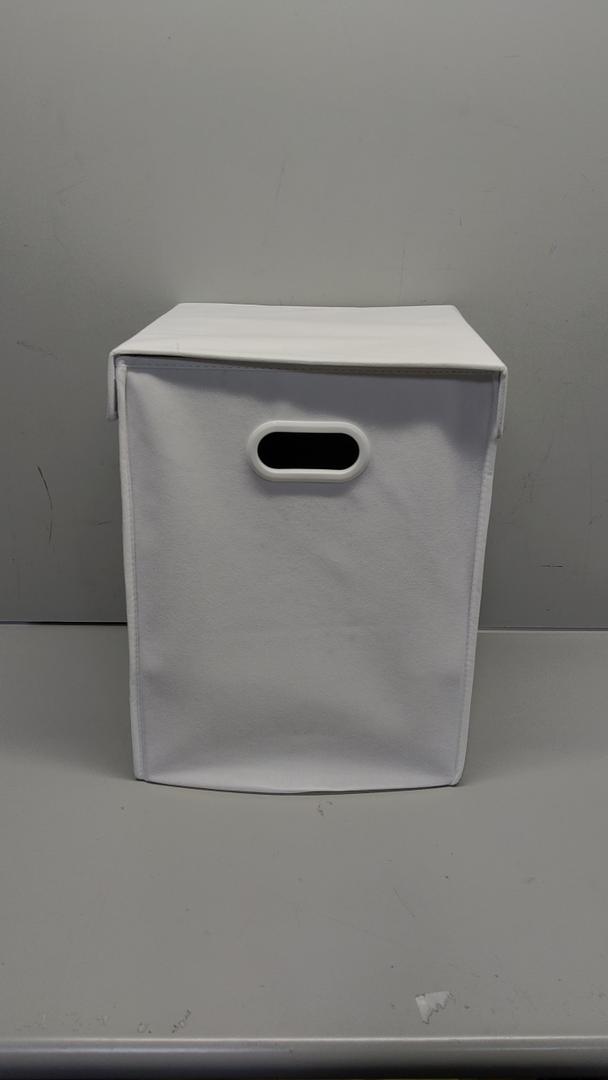 Storage Bins with Lids, Collapsible Linen Fabric Boxes Organizer Containers with Lid Foldable Storage Box Basket for Closet, Shelves, Home, Office, 12" x 12"