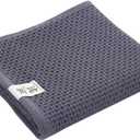 Valcatch Waffle Weave Hand Towels, 100% Cotton Towels Highly Absorbent Quick Drying Towels for Bathroom Quick Drying, Lightweight and Absorbent for Daily Use (Gray)